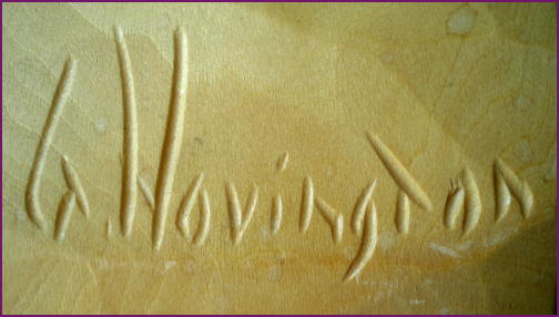 Hovington Violin Carving Signature